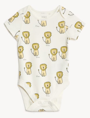 3pk Pure Cotton Animal Print Bodysuits