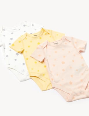 

M&S Collection Pack de 3 bodies 100% algodón con diseño de estrellas (6½ lbs-3 años) - Multi, Multi
