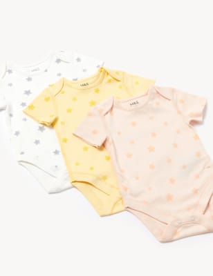 

Unisex,Boys,Girls M&S Collection 3pk Pure Cotton Star Bodysuits (6½lbs - 3 Yrs) - Multi, Multi