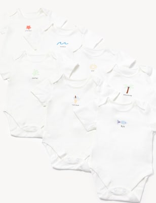 

Unisex,Boys,Girls M&S Collection 7pk Pure Cotton Printed Bodysuits (6½lbs - 3 Yrs) - Ivory Mix, Ivory Mix