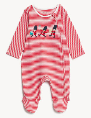 2pk Pure Cotton Soldiers Sleepsuits (0-3 Yrs)