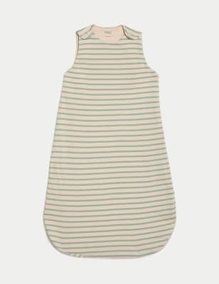 M&S Pure Cotton Striped 0.5 Tog Sleeping Bag (0-3 Yrs) - 6-18M - Ivory Mix, Ivory Mix