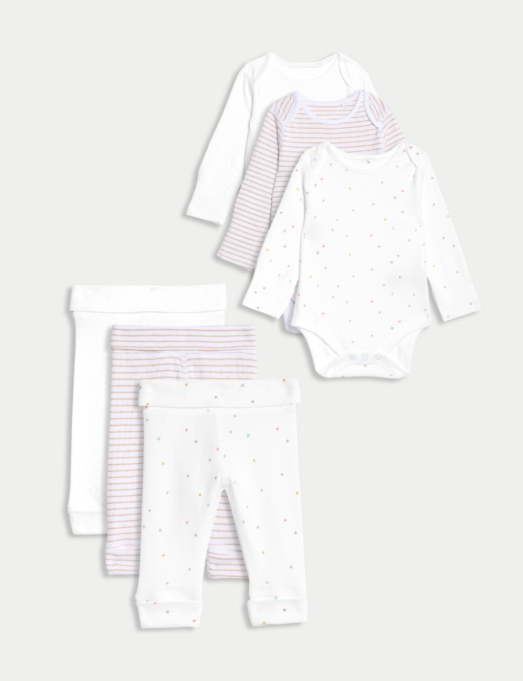 3pk Pure Cotton Outfits (6½lbs-3 Yrs)
