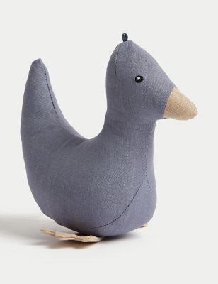 M&S Linen Rich Duck Toy - Slate Blue, Slate Blue