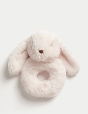 M&S Rabbit Ring Rattle - Soft Pink, Soft Pink