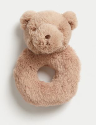M&S Bear Ring Rattle - Soft Brown, Soft Brown