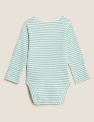 

Unisex,Boys,Girls M&S Collection Pure Cotton Striped Love Slogan Bodysuit (7lbs - 12 Mths) - Light Mint, Light Mint