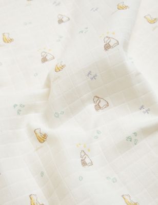 M&S 3pk Winnie The Poohtm Muslin Squares - Yellow Mix, Yellow Mix