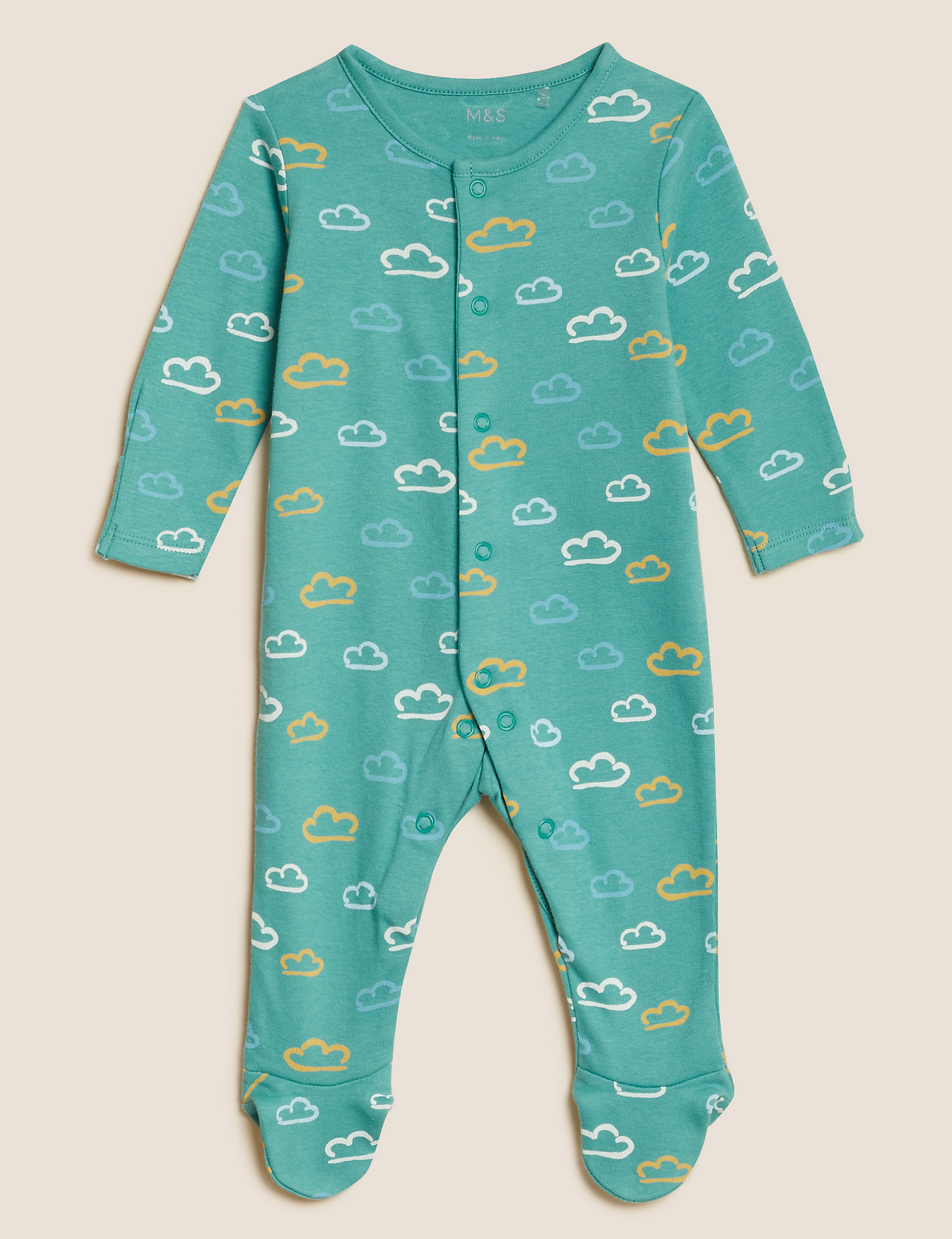 3pk Pure Cotton Patterned Sleepsuits (6½lbs - 3 Yrs)