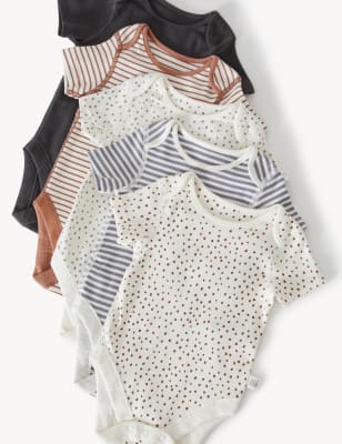 

M&S Collection 5er-Pack Bodys mit hohem Baumwollanteil (0-3 J.) - Light Blue, Light Blue
