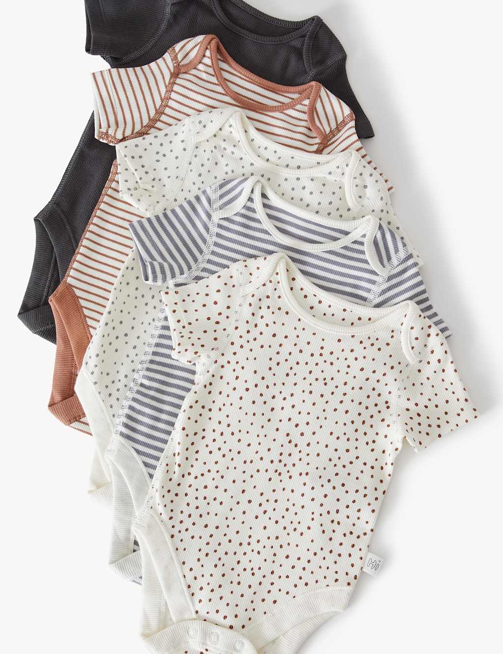 5pk Cotton Rich Bodysuits (0-3 Yrs) image 1