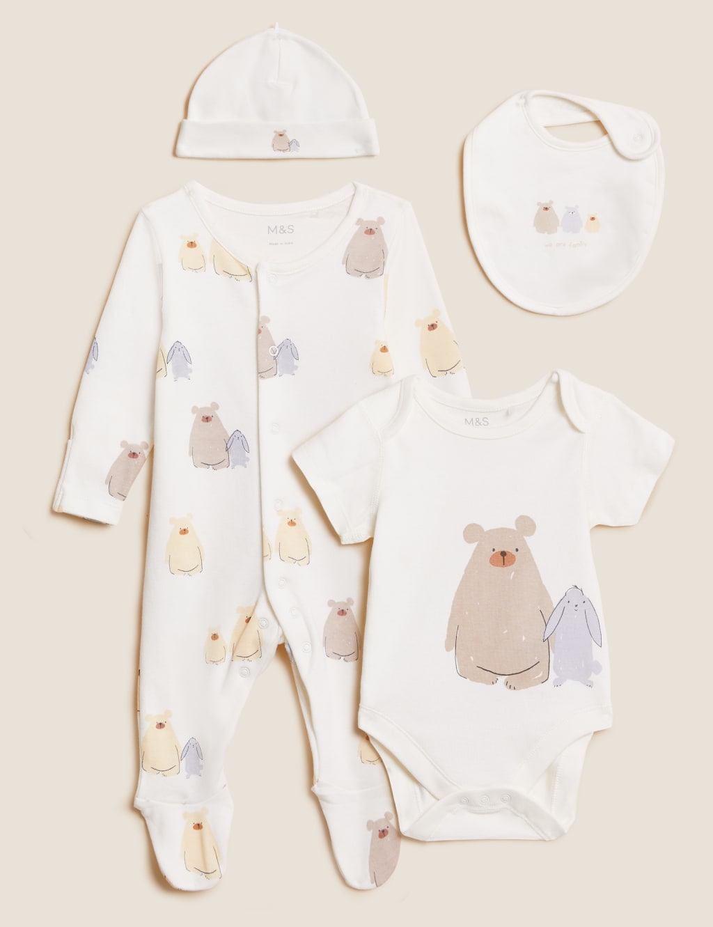4pc Bear Print Starter Set (7lbs - 12 Mths) image 1