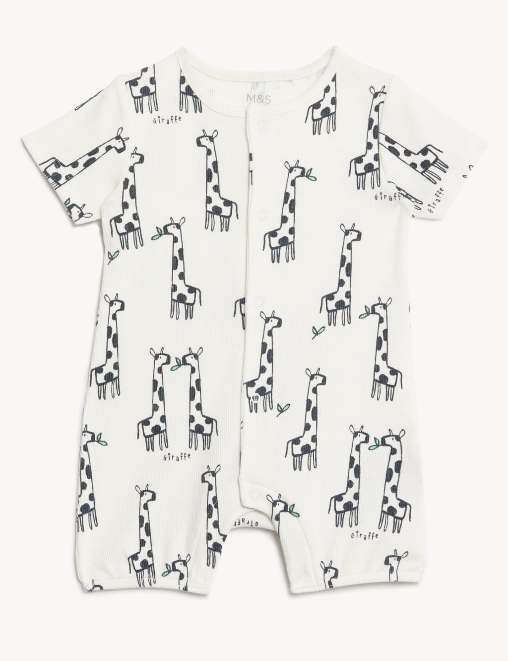 2pk Cotton Rich Plain & Animal Rompers (6½lbs-3 Yrs) image 2