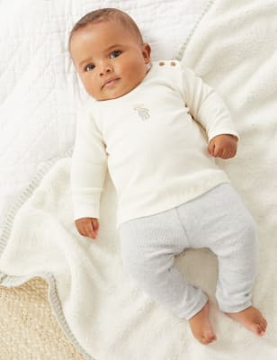 

M&S Collection Leggings mit hohem Baumwollanteil (3,2 kg - 12 M.) - Grey Marl, Grey Marl