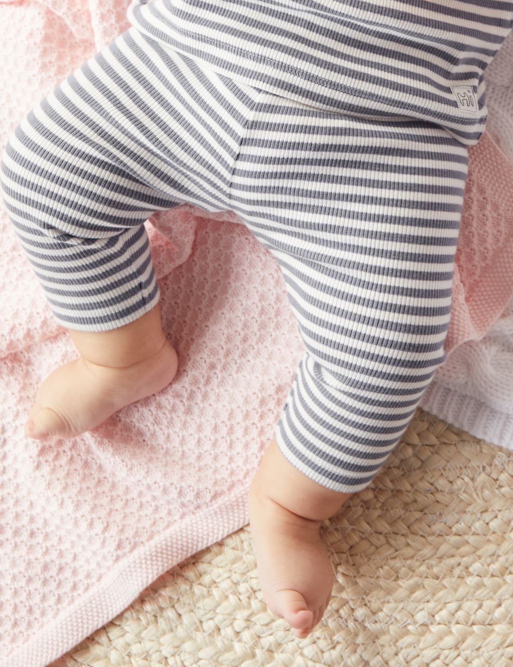 Cotton Rich Striped Ribbed Leggings (7lbs - 12 Mths) image 4