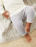 Cotton Rich Striped Ribbed Leggings