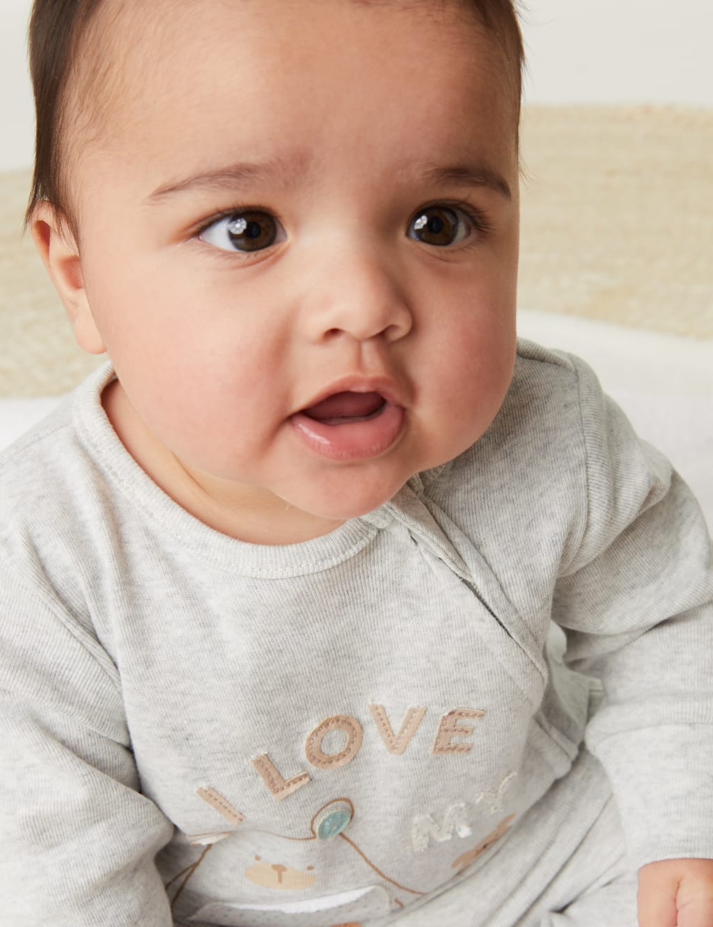 Pure Cotton I Love Daddy Slogan Sleepsuit (7lbs - 12 Mths) image 4