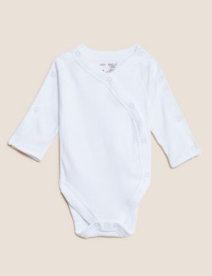 Unisex,Boys,Girls M&S Collection Adaptive Pure Cotton Bodysuits (7lbs-16 Yrs) - White, White