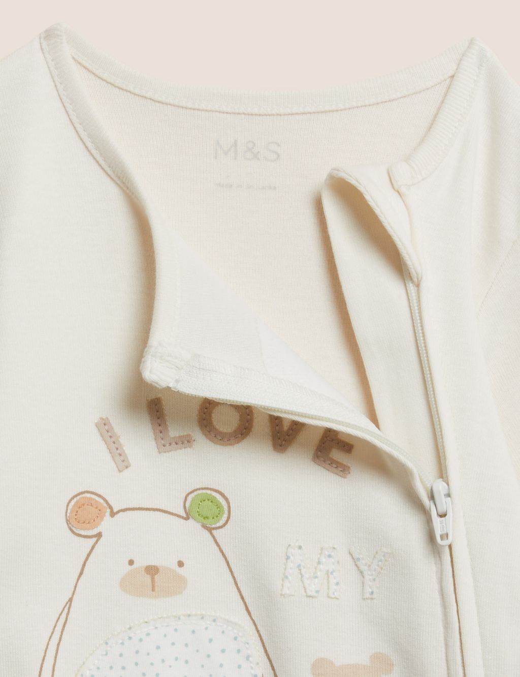 Pure Cotton I Love Mummy Slogan Sleepsuit (7lbs - 12 Mths) image 3