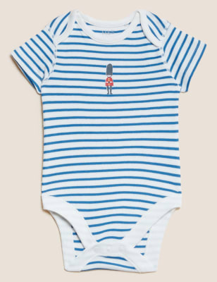 

M&S Collection Pack de 3 bodies 100% algodón de rayas (7 lbs-12 meses) - Multi, Multi