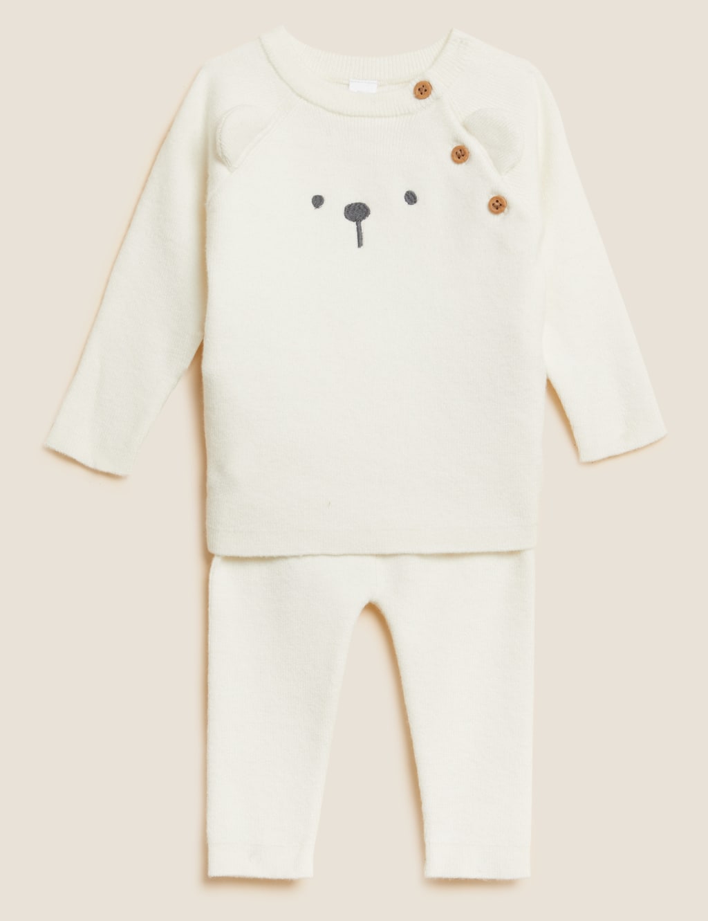 2pc Knitted Bear Hug Outfit (7lbs - 12 Mths) image 1