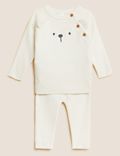 2pc Knitted Bear Hug Outfit (7lbs-12 Mths)