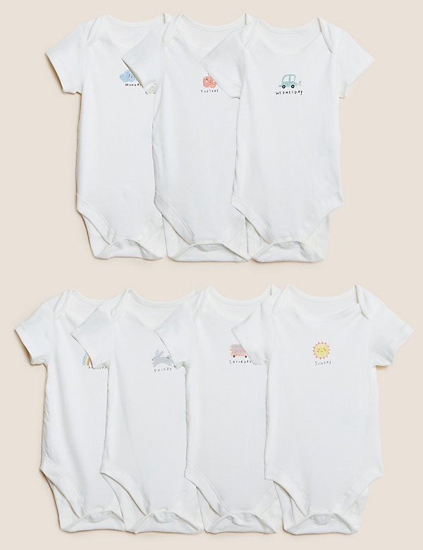 7pk Pure Cotton Printed Bodysuits (6½lbs - 3 Yrs) - MM