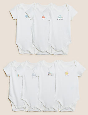 7 件装纯棉印花婴儿连身衣（6.5 磅 - 3 岁）