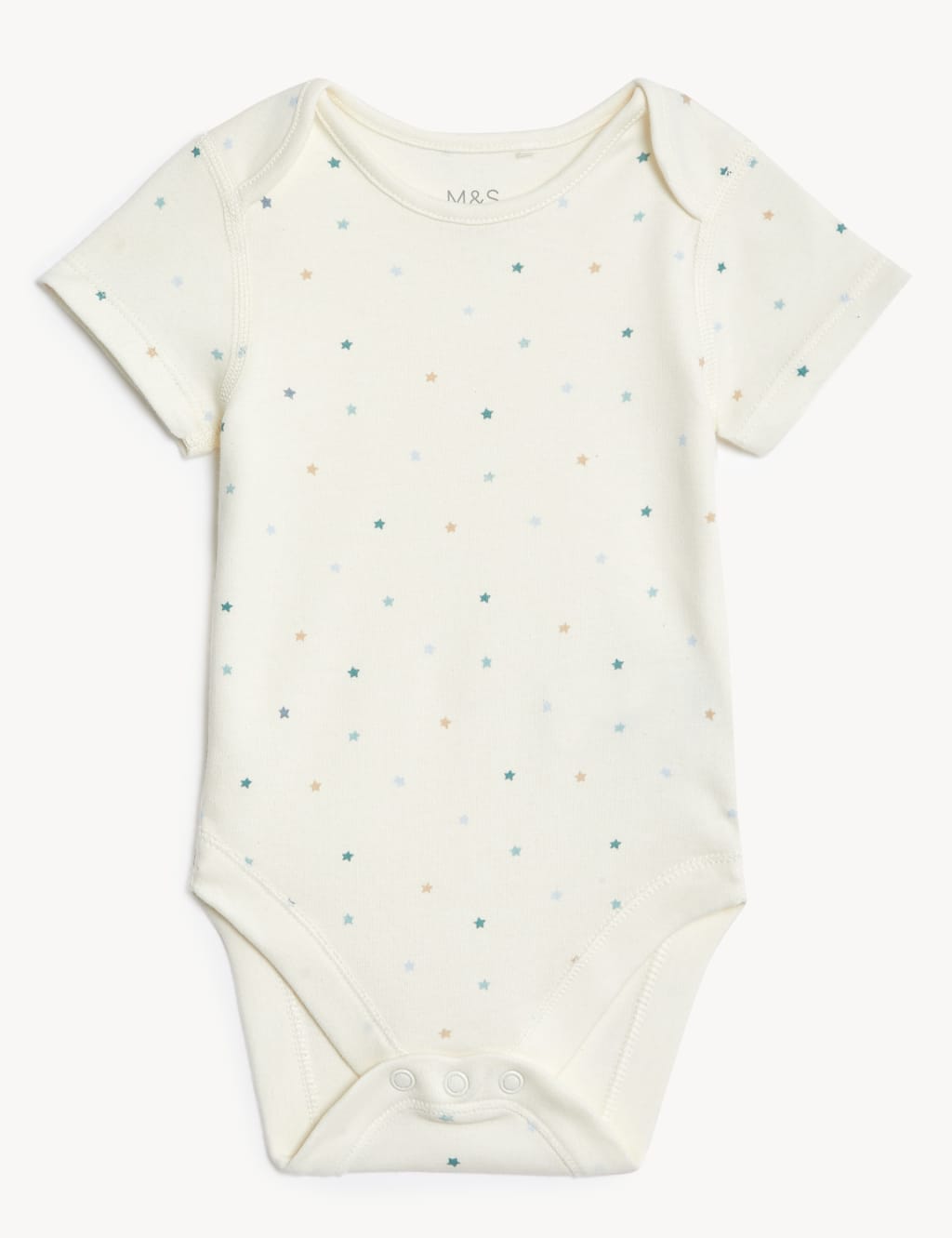 3pk Pure Cotton Star Print Bodysuits (6 1/2lbs-3 Yrs) image 2