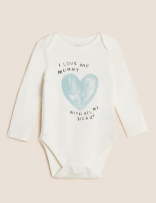 

M&S Collection Body aus reiner Baumwolle mit Schriftzug „Mummy“ (3,2 kg - 12 Monate) - Grey Marl, Grey Marl