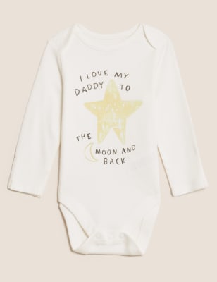 

Unisex,Boys,Girls M&S Collection Pure Cotton Daddy Slogan Star Bodysuit (7lbs - 12 Mths) - Cream Mix, Cream Mix