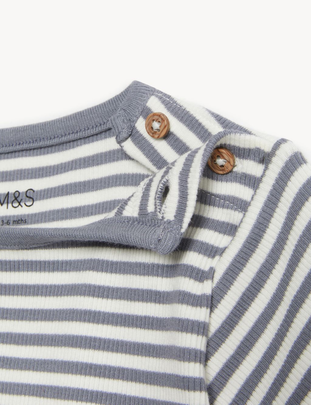 Cotton Rich Striped T-Shirt (0-1 Yrs) image 3