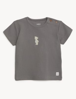 

Unisex,Boys,Girls M&S Collection Cotton Rich Bear T-Shirt (0-1 yrs) - Medium Grey, Medium Grey