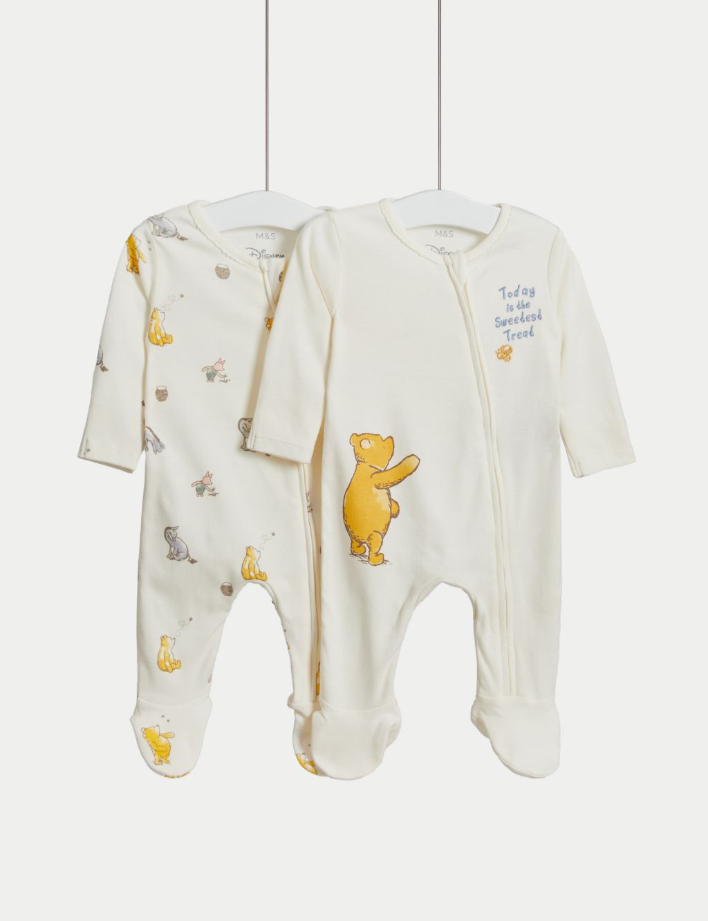 2pk Winnie The Pooh™ Sleepsuits (7lbs - 3 Yrs) image 1