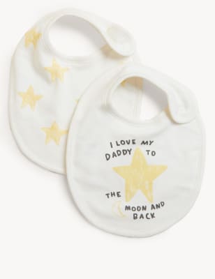 

Unisex,Boys,Girls M&S Collection 2pk Pure Cotton Star Print Dribble Bibs - Ivory Mix, Ivory Mix