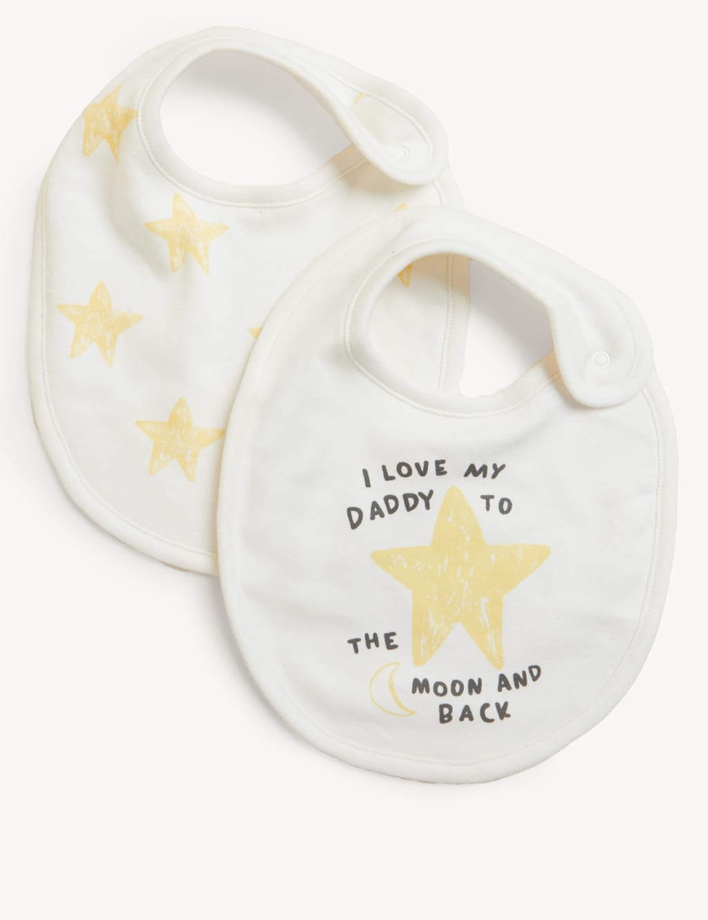 2pk Pure Cotton Star Print Dribble Bibs image 1