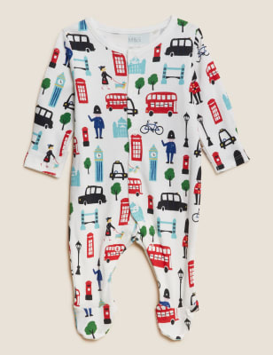 

Unisex,Boys,Girls M&S Collection 2pc Cotton Rich London Print Outfit - Multi, Multi