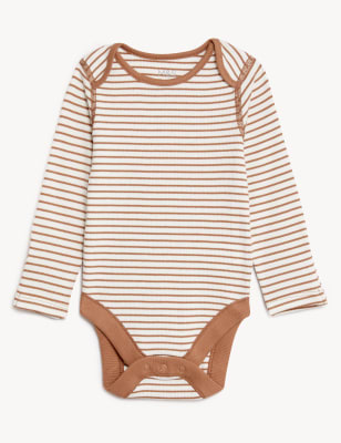 

Unisex,Boys,Girls M&S Collection Cotton Rich Striped Bodysuit (0-1 Yrs) - Mocha Mix, Mocha Mix