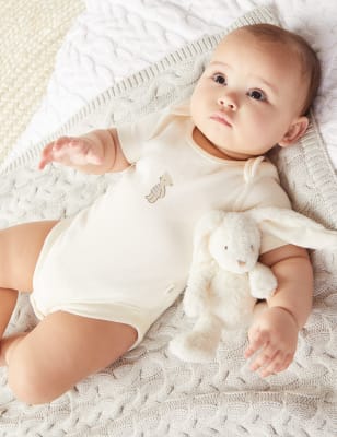 

Unisex,Boys,Girls M&S Collection Cotton Rich Bear Bodysuit (0-1 Yr) - Ivory, Ivory