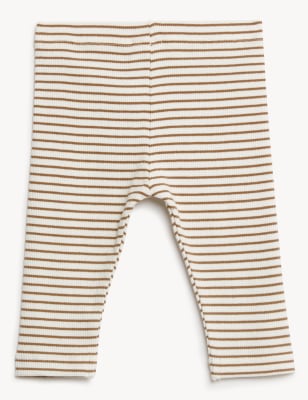 

Unisex,Boys,Girls M&S Collection Cotton Rich Striped Leggings (0-1 Yr) - Mocha Mix, Mocha Mix