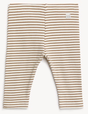 

M&S Collection Leggings de algodón de rayas (0-1 años) - Mocha Mix, Mocha Mix