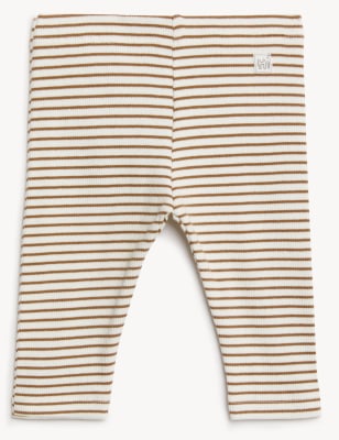 

Unisex,Boys,Girls M&S Collection Cotton Rich Striped Leggings (0-1 Yr) - Mocha Mix, Mocha Mix