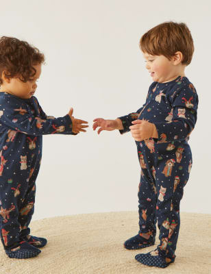 

Unisex,Boys,Girls M&S Collection Kids' Santa Paws Family Sleepsuit (0-3 Yrs) - Navy Mix, Navy Mix