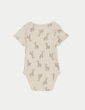 7 件装纯棉长颈鹿图案和条纹婴儿连身衣（5 磅 - 3 岁）