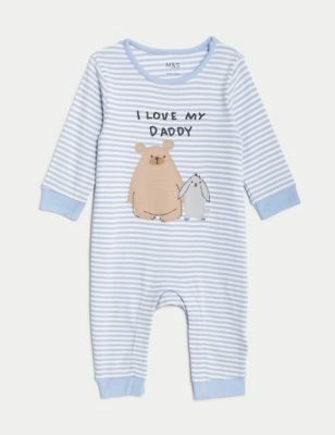 

Unisex,Boys,Girls M&S Collection Pure Cotton Striped Animal Sleepsuit (7lbs-12 Mths) - Blue Mix, Blue Mix
