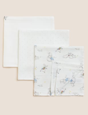 

Unisex,Boys,Girls M&S Collection 3pk Pure Cotton Peter Rabbit™ Muslin Squares - Cream Mix, Cream Mix