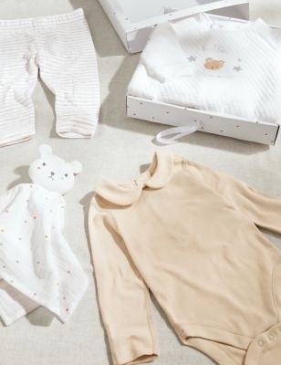 

Unisex,Boys,Girls M&S Collection 4pc Cotton Rich Bear Starter Gift Set (0-6 Mths) - White, White