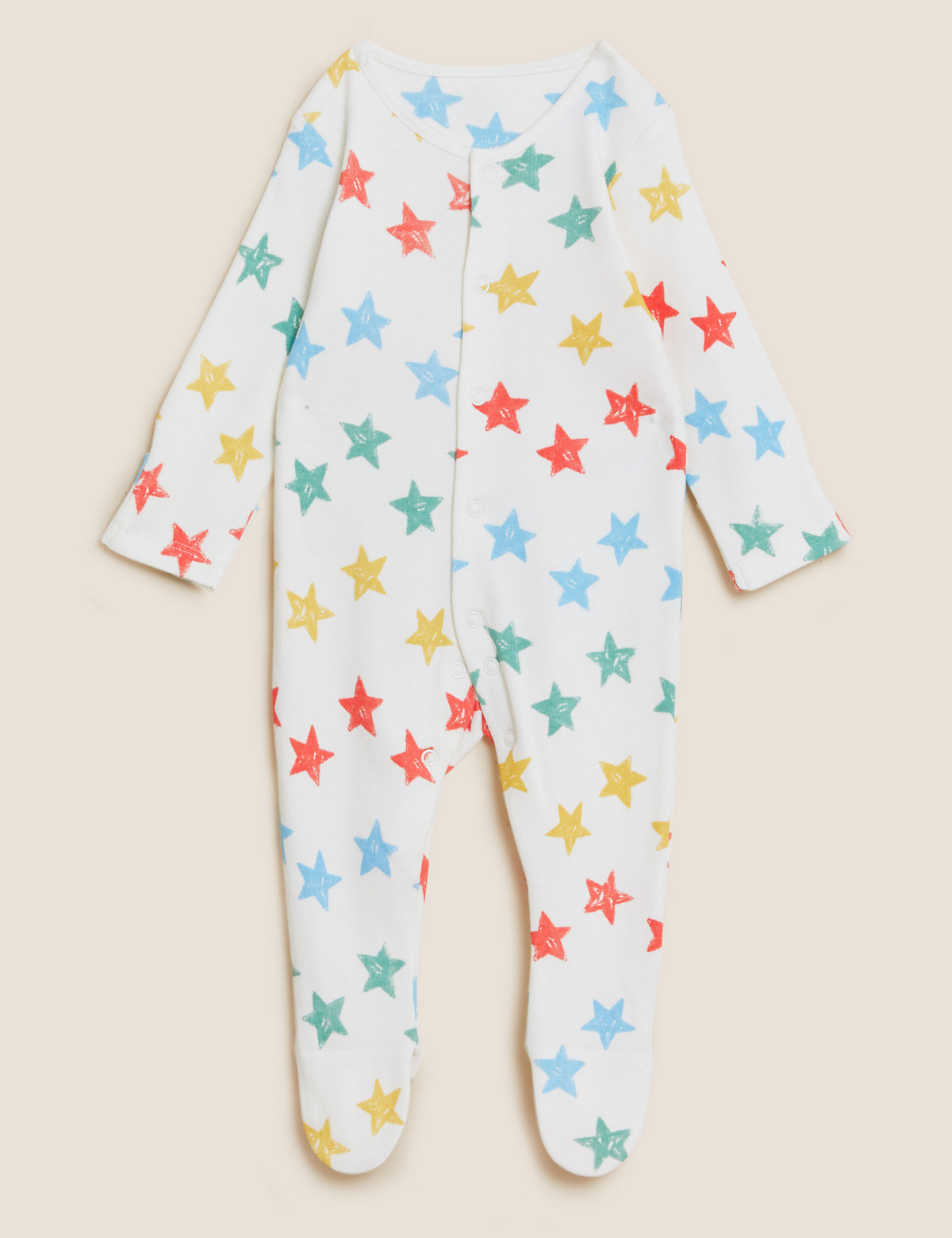 3pk Pure Cotton Printed Sleepsuits
