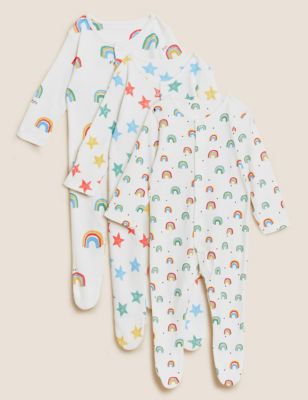 

Unisex,Boys,Girls M&S Collection 3pk Pure Cotton Printed Sleepsuits (61/2lbs - 3 Yrs) - Multi, Multi