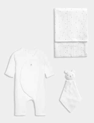 3pc Cotton Rich Sleepsuit Gift Set (0-6 Mths)